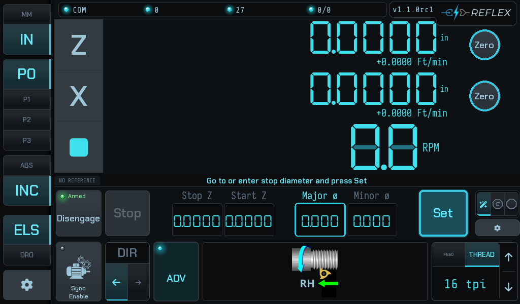 Set stop diameter